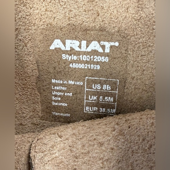 Ariat Gold Coast crushed stone Brown Leather casual country Heeled Boots 8 B - Picture 12 of 16